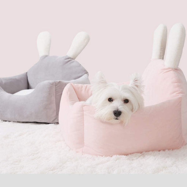 Rabbit Ears Plush Dog Bed
