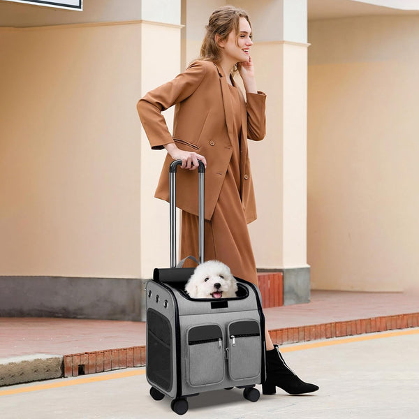 Foldable Pet Backpack with Wheels