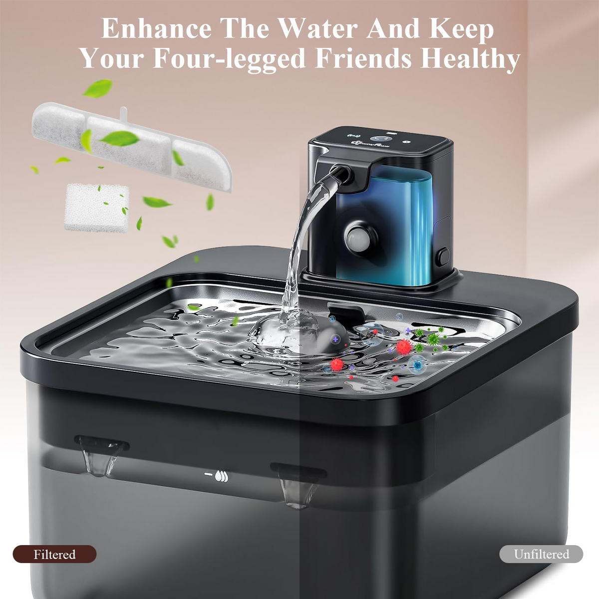 Automatic Pet Water Fountain with Smart Sensor