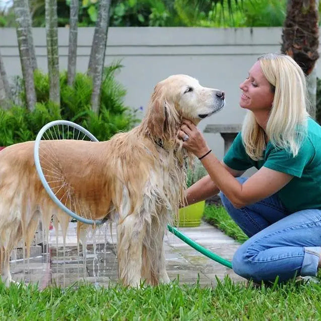 Dog Bath Ring with Circular Water Gun