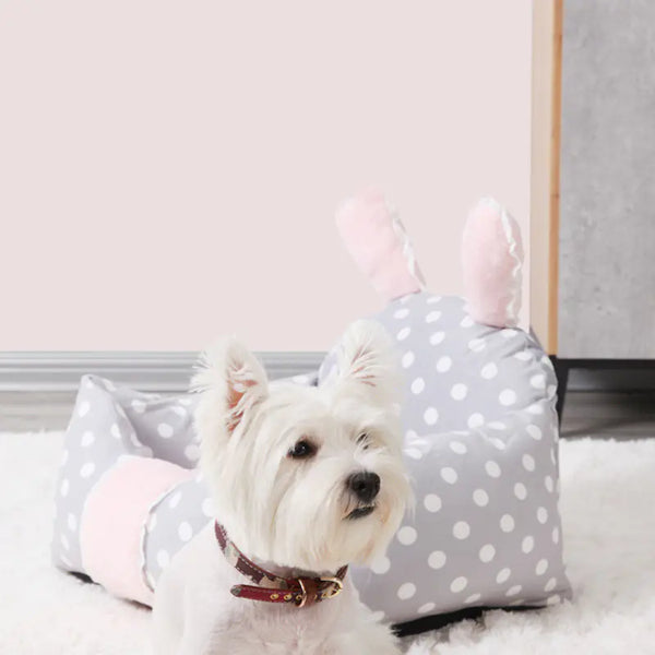 Rabbit Ears Plush Dog Bed