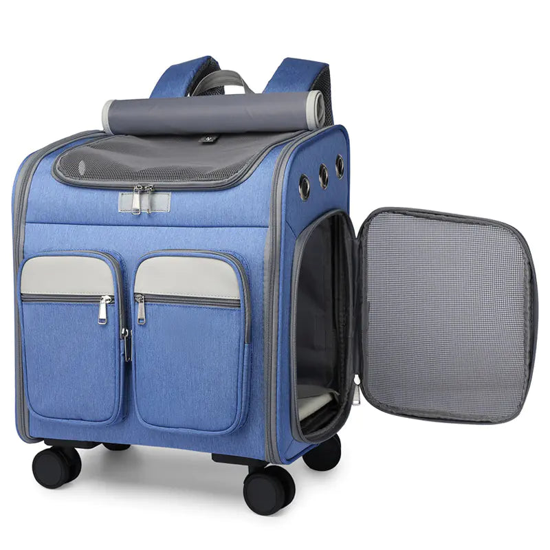 Foldable Pet Backpack with Wheels
